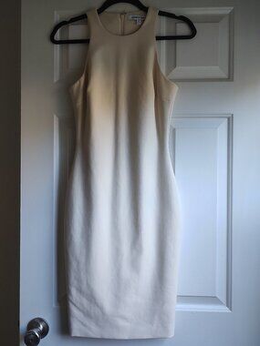 Elizabeth and James Cream Fully Lined Bodycon Midi Dress